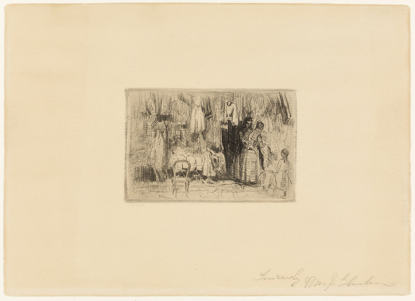 At the Dressmaker -  William James Glackens,  Poster Print Wall Art
