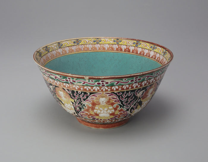 Bencharong (Five-Colored) Ware Bowl: Thailand (Chinese export),16x12