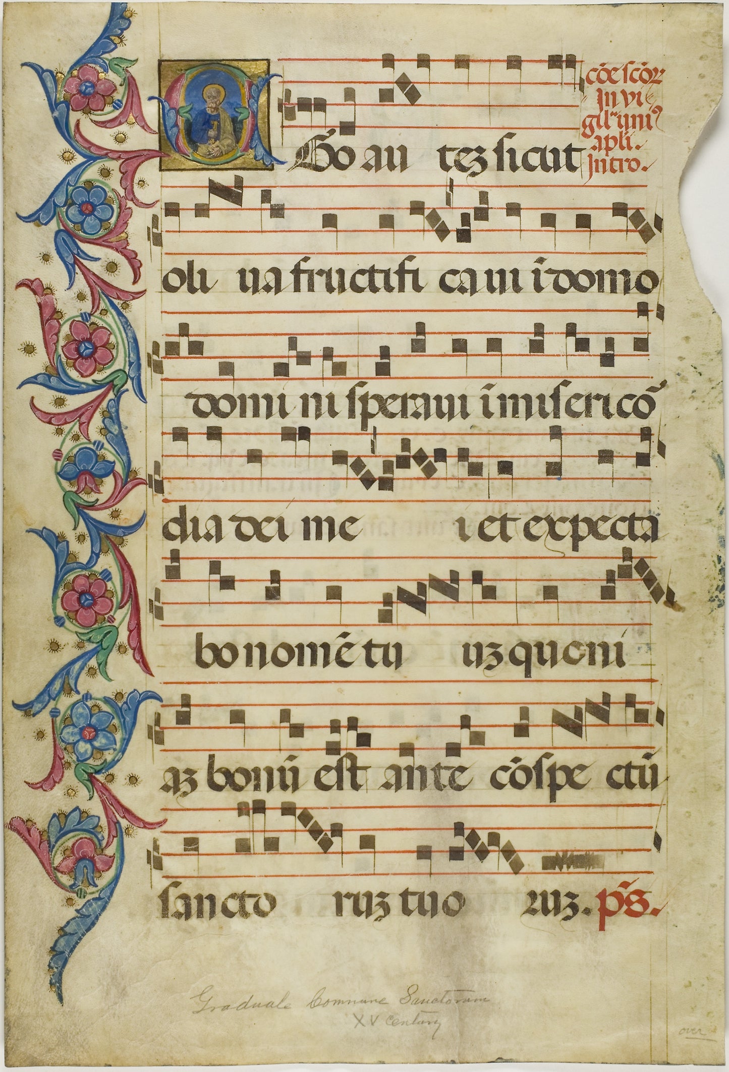 Saint Peter in a Historiated Initial "E" from a Gradual: Italian, Poster Print Wall Art