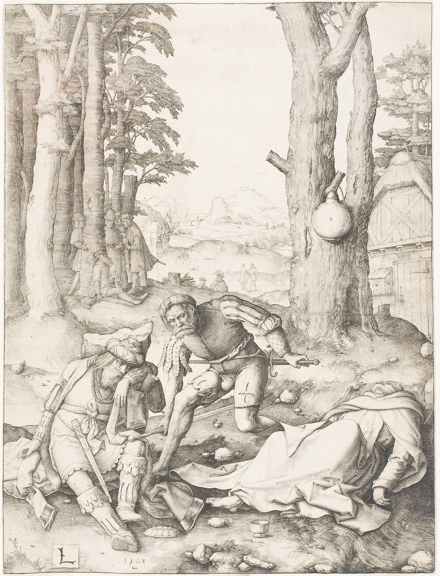 Mohammed and the Monk Sergius -  Lucas van Leyden,  Poster Print Wall Art