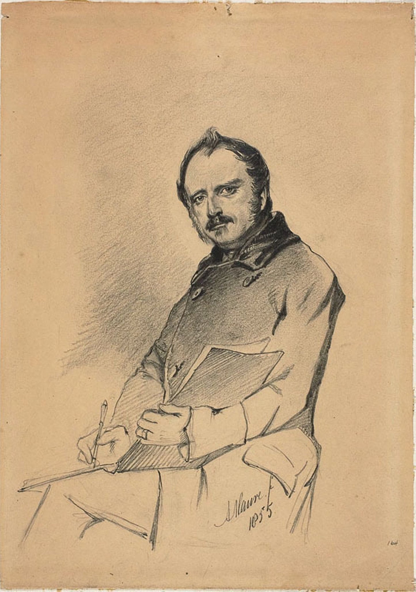 Portrait of a Man Writing -  Anton Mauve,  Poster Print Wall Art