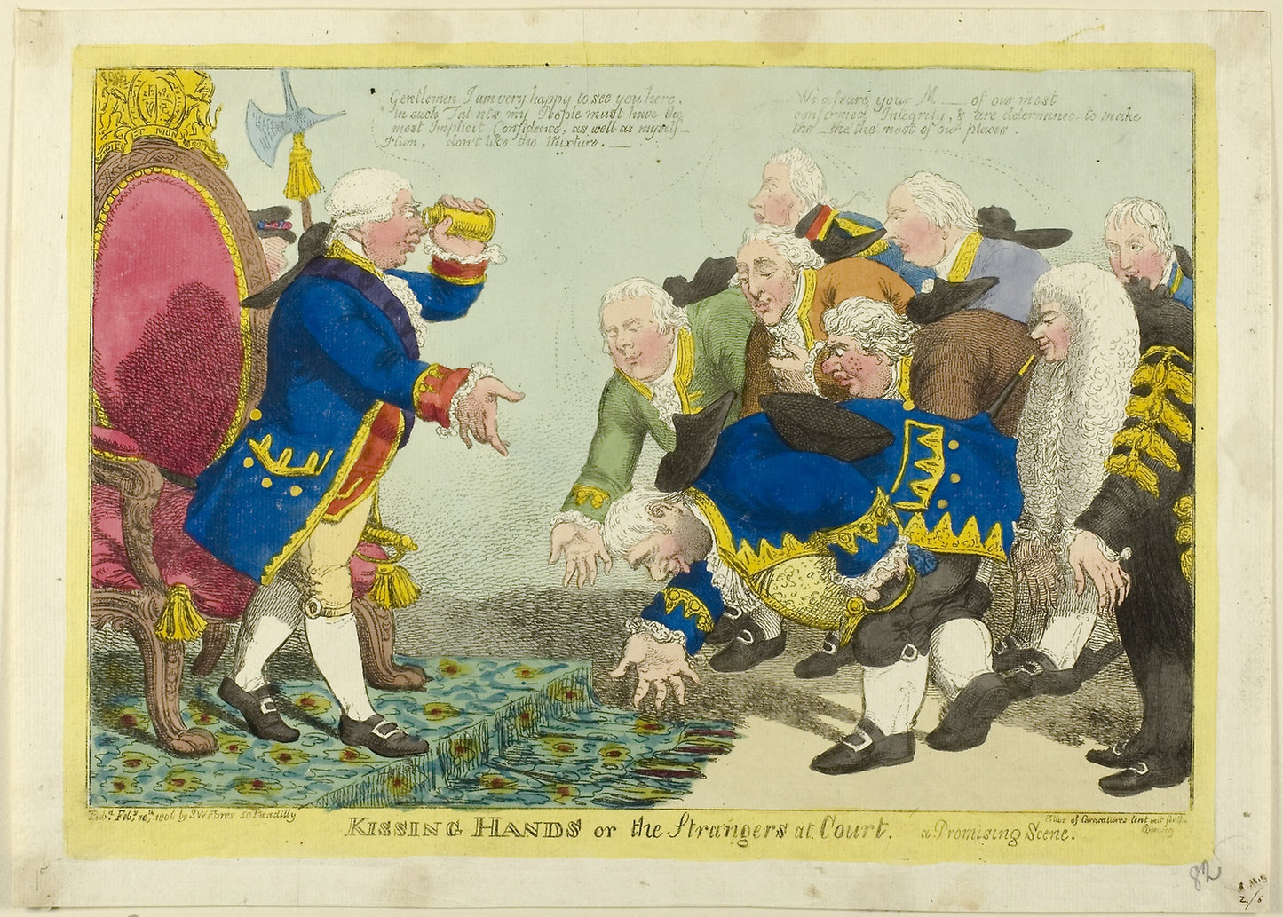 Kissing Hands -  Charles WIlliams (English, active 1797-1830),  Poster Print Wall Art