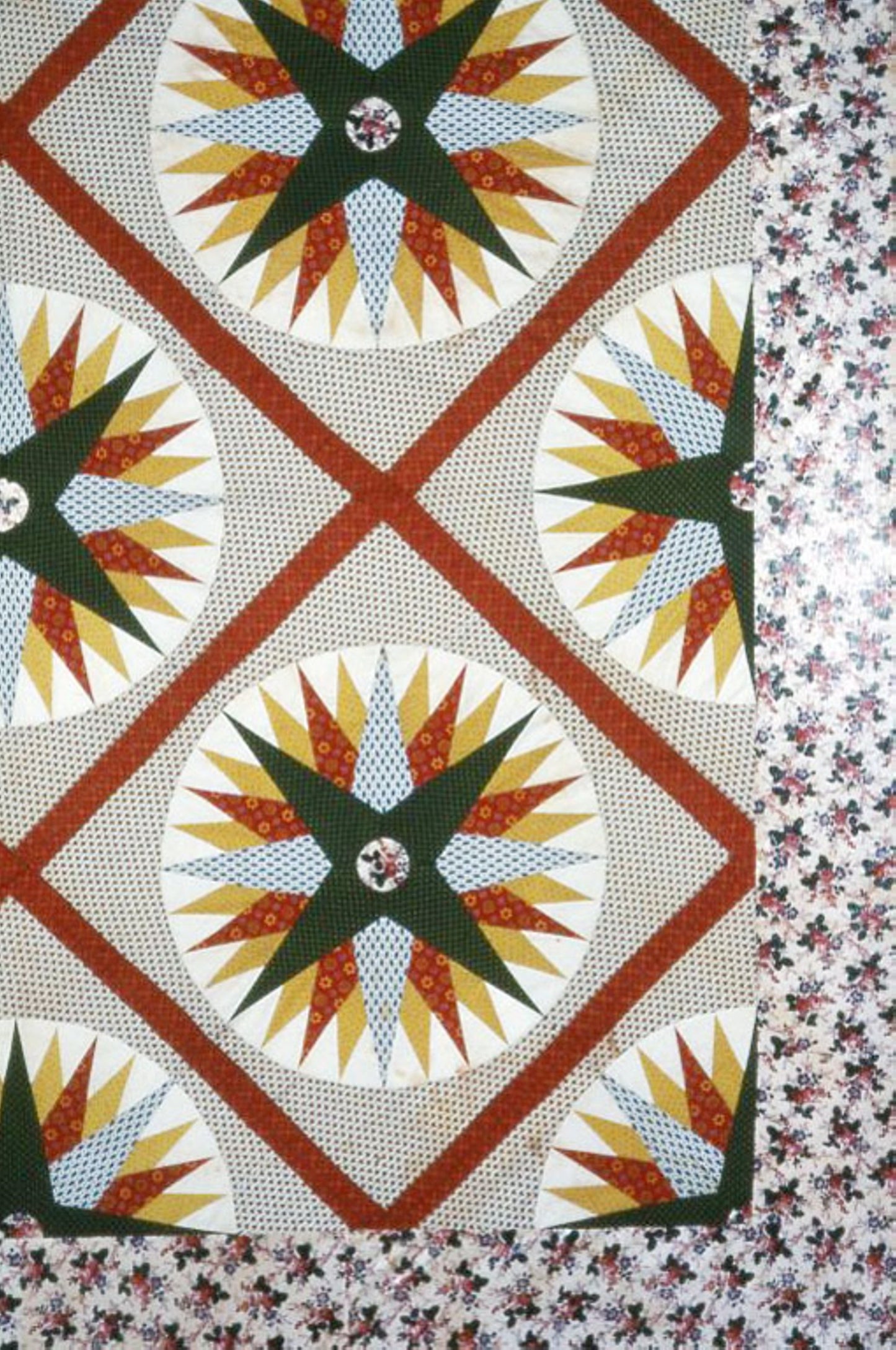Bedcover (Unfinished Mariner's Compass Quilt) -  United States, Pennsylvania, Philadelphia,  Poster Print Wall Art