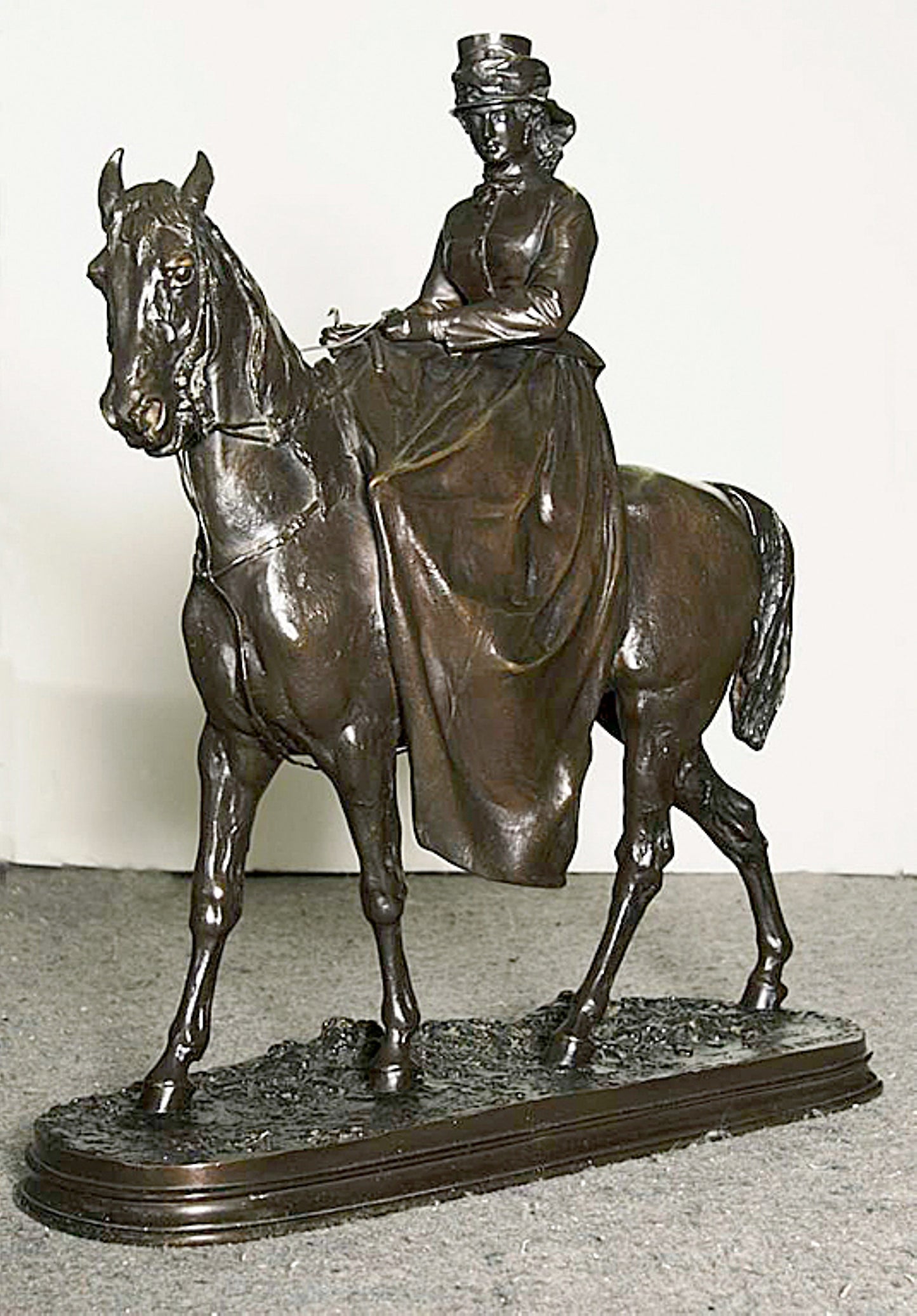 Amazon -  Mme. L. Riding Monte Cristo, Pure-Bred English Horse -  Pierre Jules Mêne,  Poster Print Wall Art