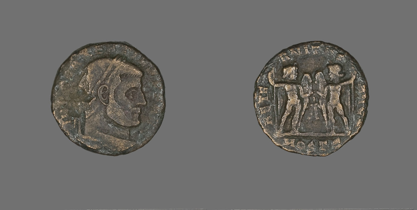 Coin Portraying Emperor Maxentius -  Roman,  Poster Print Wall Art