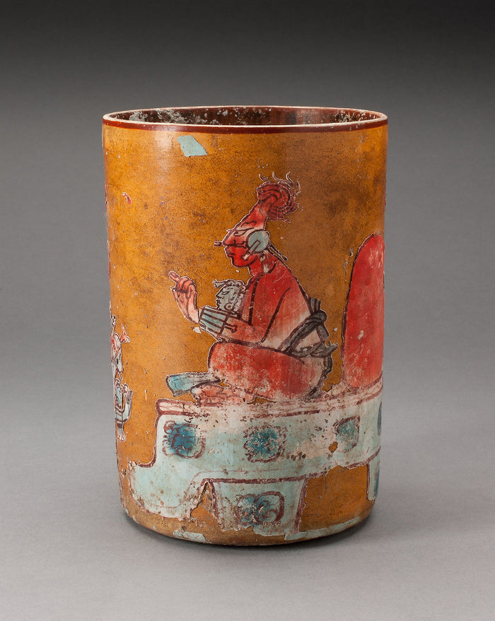 Vase Depicting a Courtly Scene: Late Classic Maya,16x12