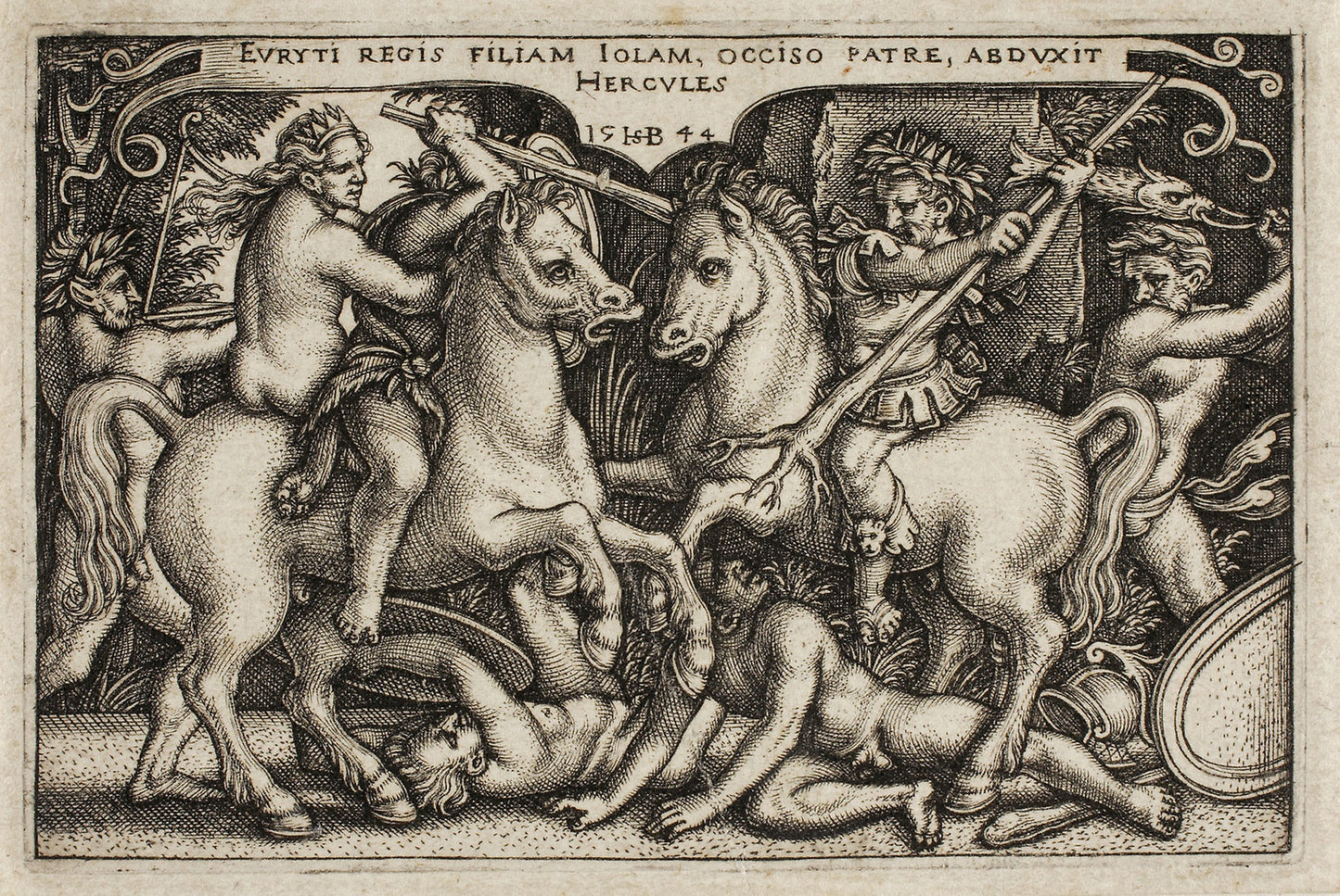 Hercules and Iole, from The Labors of Hercules -  Sebald Beham,  Poster Print Wall Art