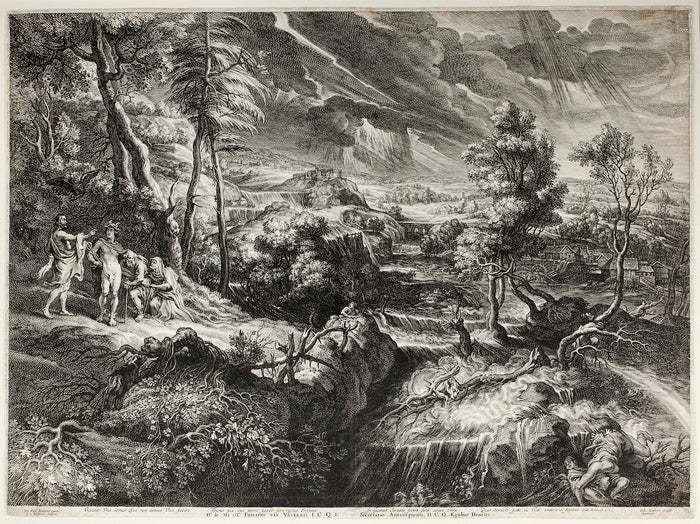 Landscape with Philemon and Baucis, from Large Landscapes: Schelte Adamsz. Bolswert (Dutch, active in Flanders, c. 1586–1659),16x12