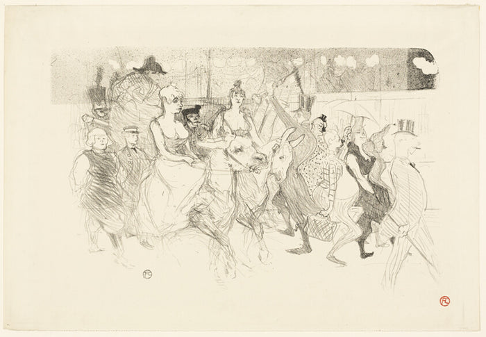 A Gala Evening at the Moulin Rouge by  Henri de Toulouse-Lautrec, 23x16