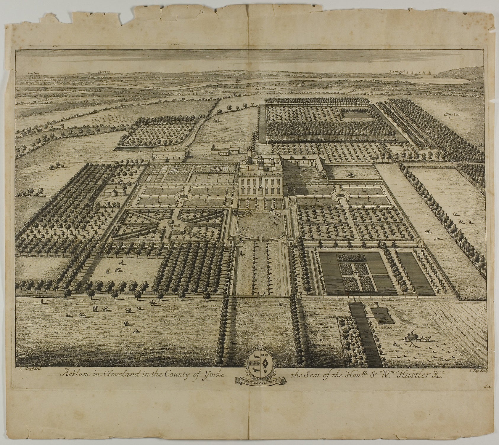 Acklam in Cleveland in the County of Yorke, plate 64 from Britannia Illustrata: Jan Kip (Dutch, c. 1653-1722),16x12"(A3) Poster