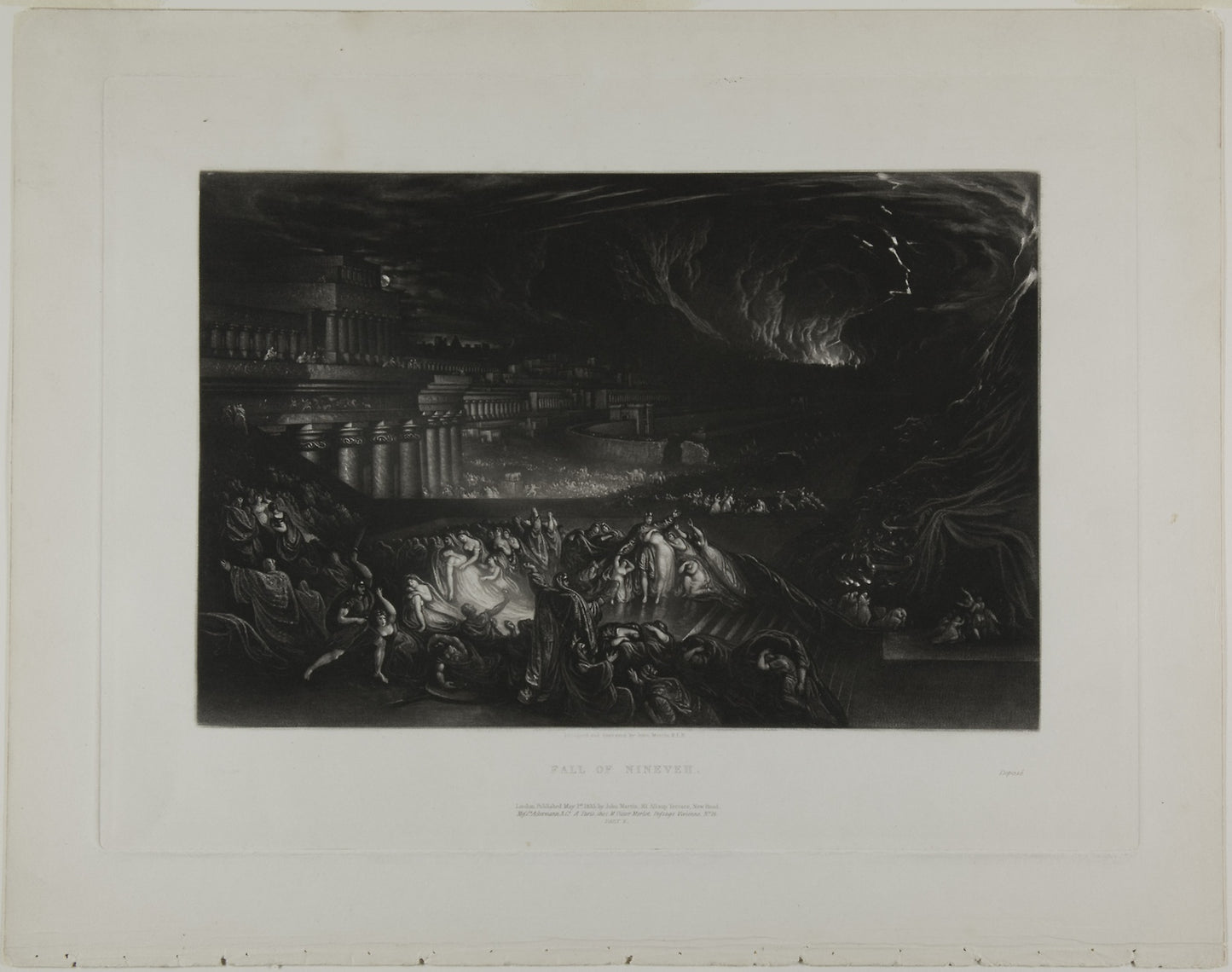 Fall of Nineveh, from Illustrations of the Bible -  John Martin,  Poster Print Wall Art