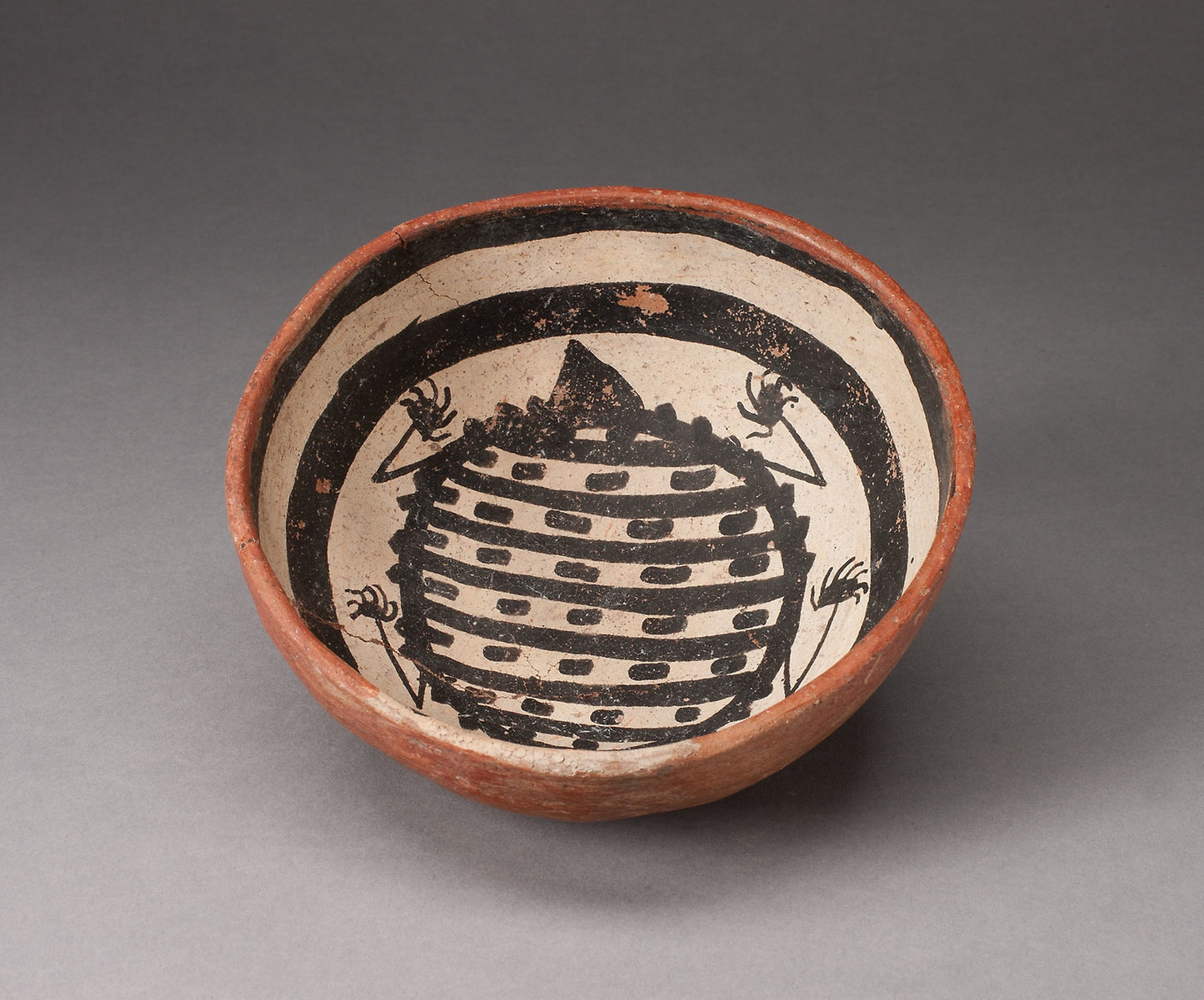 Small Bowl with an Abstract Insect or Animal Painted in Interior -  Mogollon,  Poster Print Wall Art