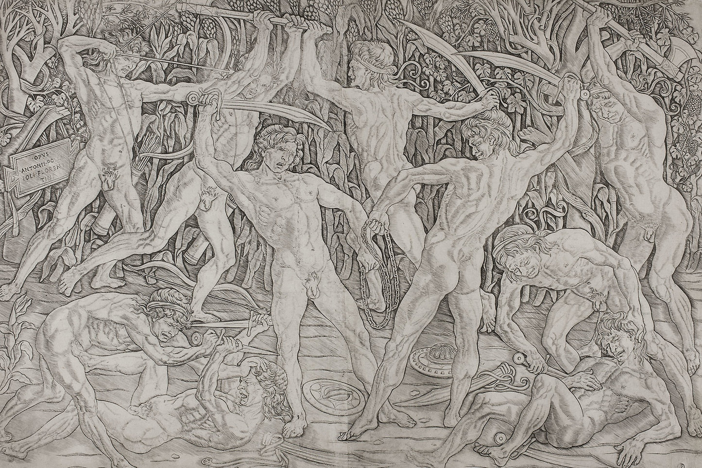Battle of the Naked Men -  Antonio Pollaiuolo,  Poster Print Wall Art