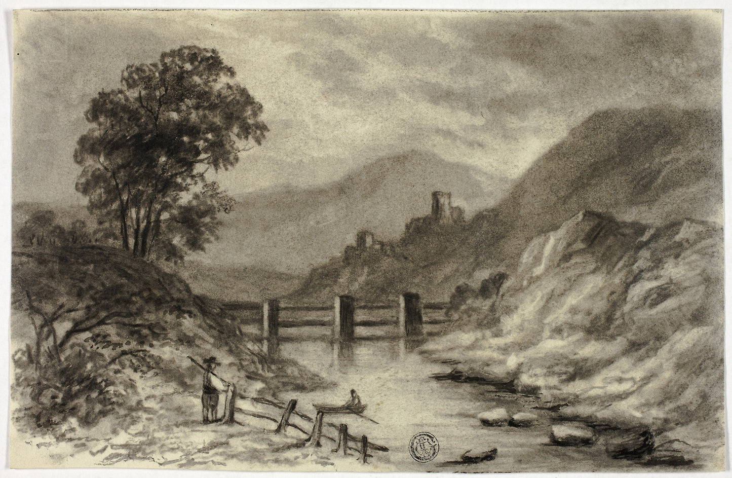 Mountain Stream with Boat -  Elizabeth Murray,  Poster Print Wall Art
