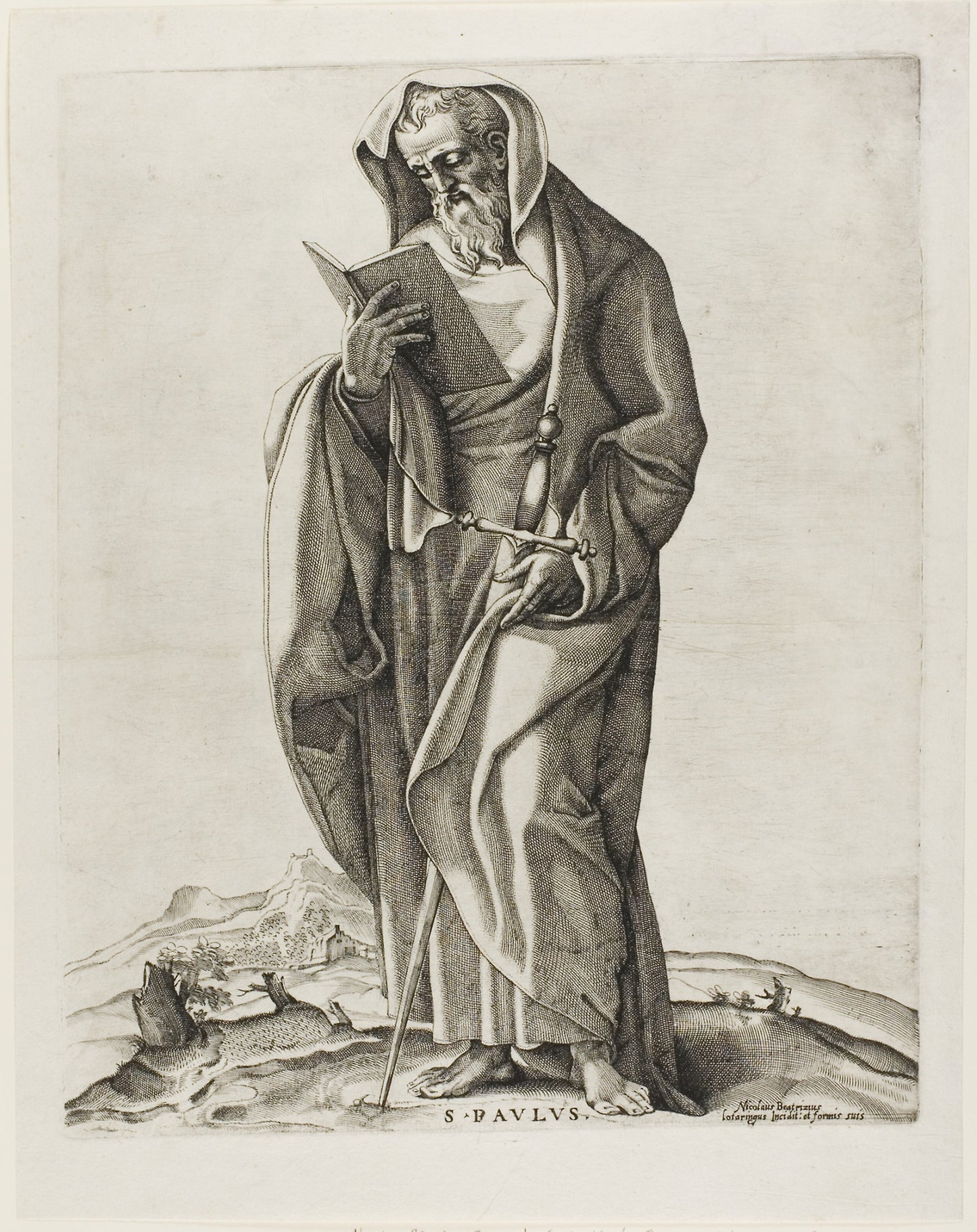 An Old Man Standing -  Saint Paul -  Nicolas Beatrizet,  Poster Print Wall Art