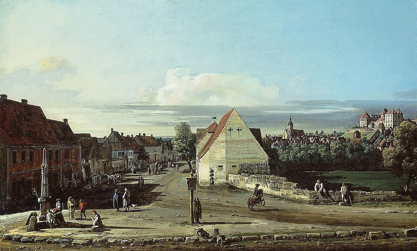 View of Pirna with the Fortress of Sonnenstein -  Bernardo Bellotto,  Poster Print Wall Art