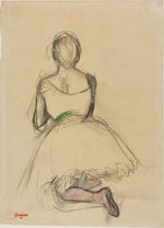 Dancer Kneeling, Seen from the Back: Edgar Degas,16x12"(A3) Poster