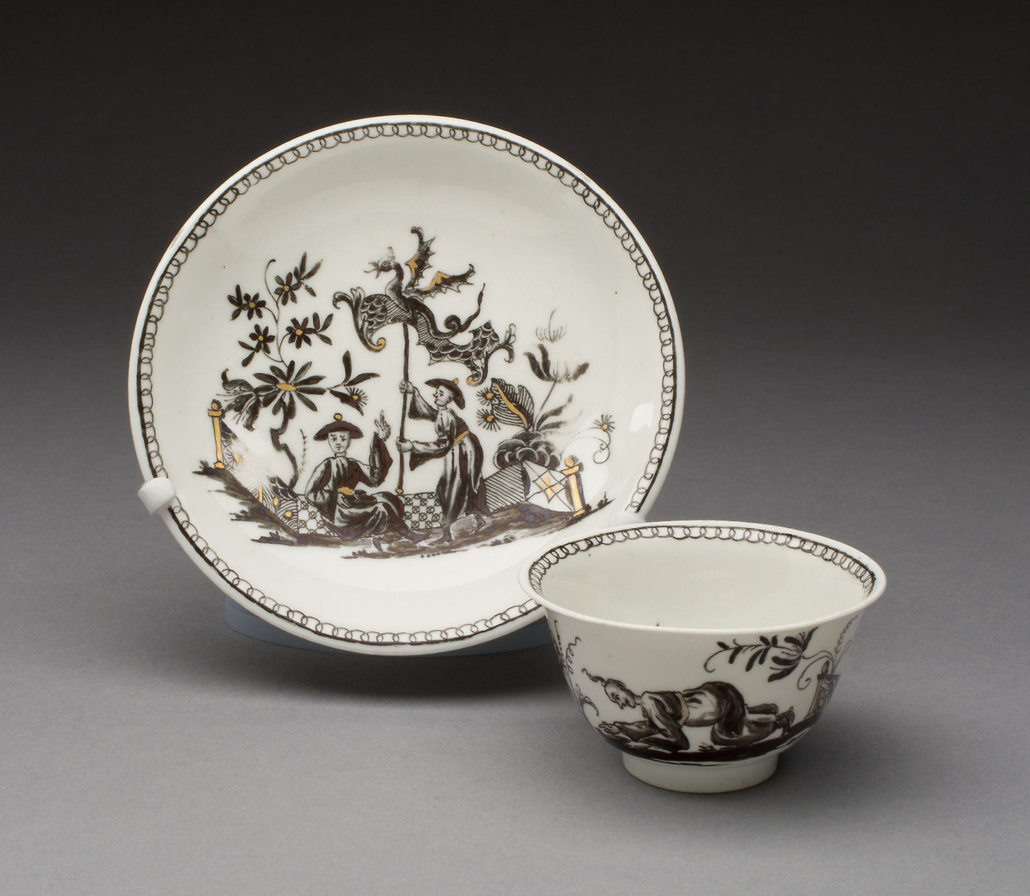 Tea Bowl and Saucer -  Du Paquier Porcelain Manufactory,  Poster Print Wall Art