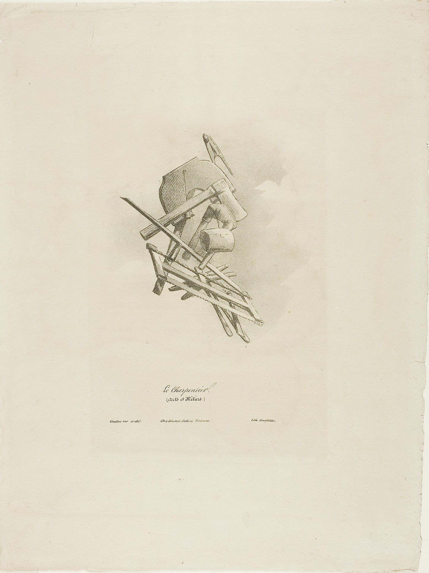 The Carpenter, from Arts et Métiers -  Bernard Gaillot (French, 1780-1847),  Poster Print Wall Art