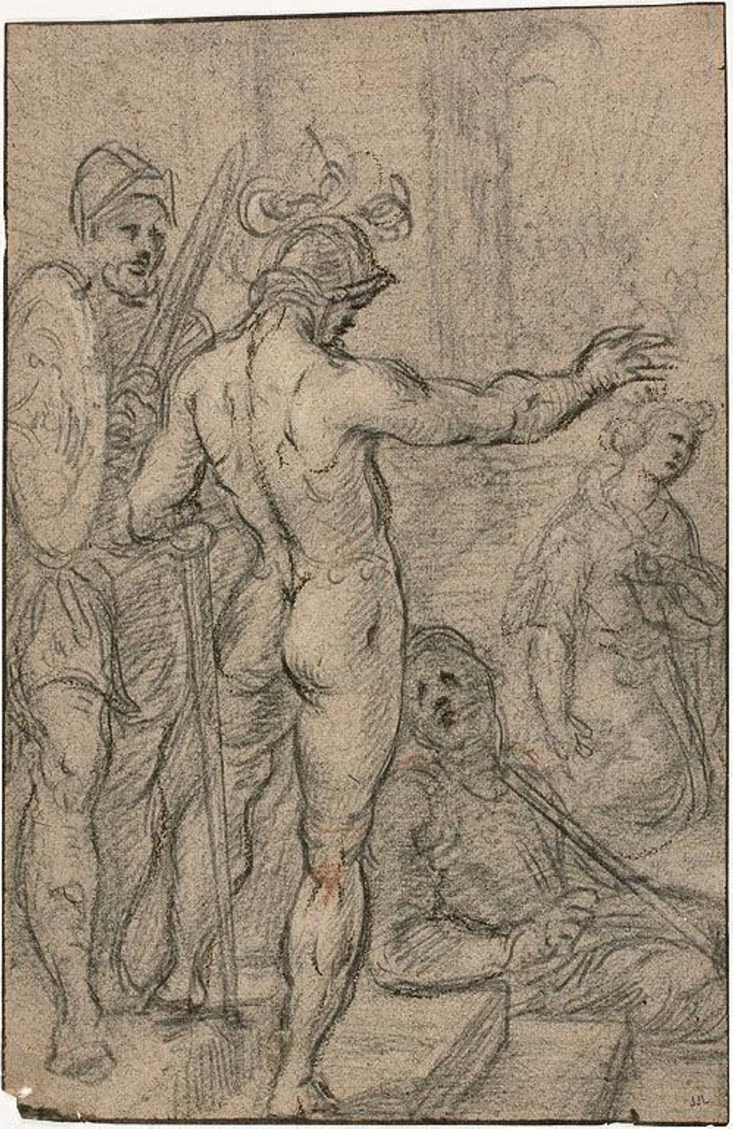 Nude Warriors -  Circle of Federico Zuccaro,  Poster Print Wall Art