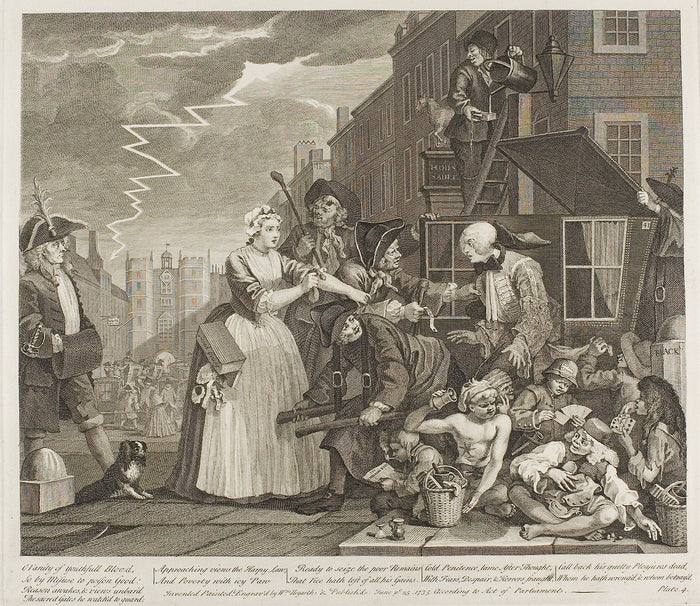 Plate Four, from A Rake's Progress: William Hogarth,16x12