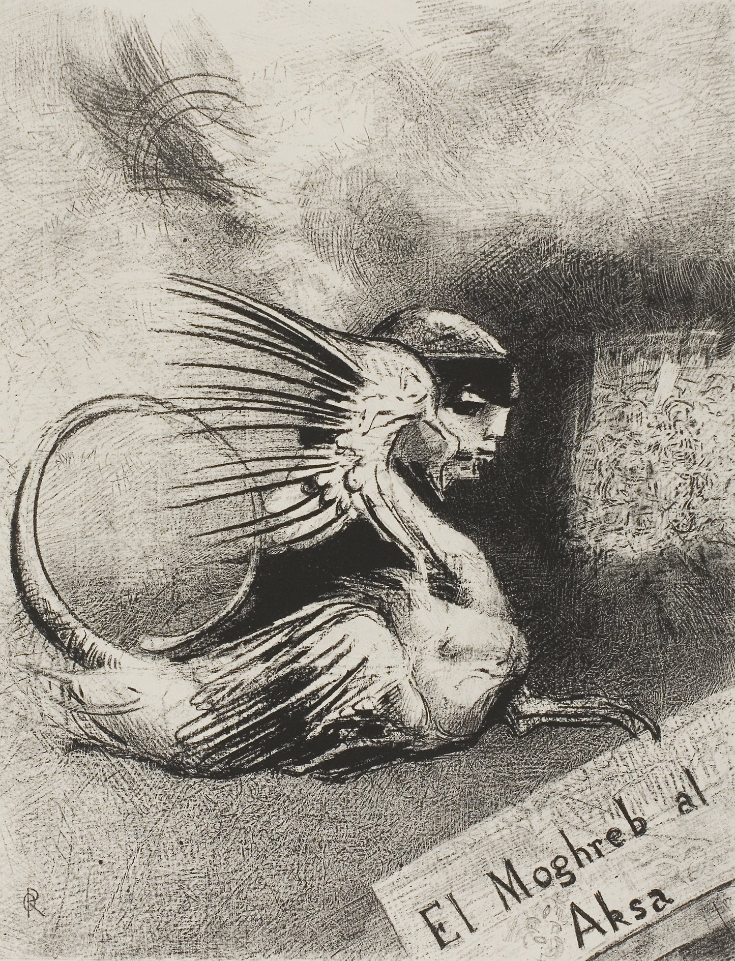Frontispiece for El Moghreb al Aksa -  Edmond Picard -  Odilon Redon,  Poster Print Wall Art