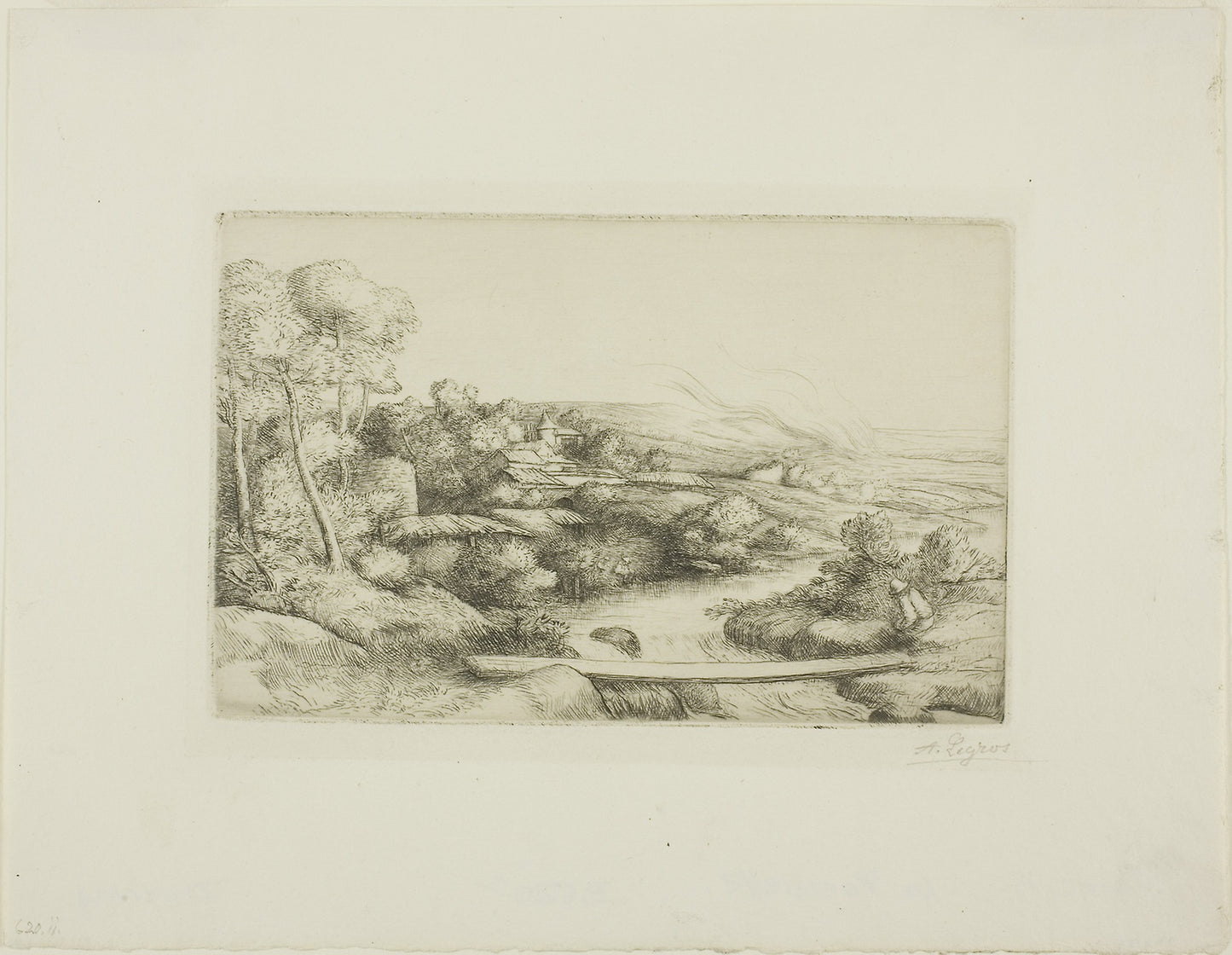 The Footbridge -  Alphonse Legros,  Poster Print Wall Art