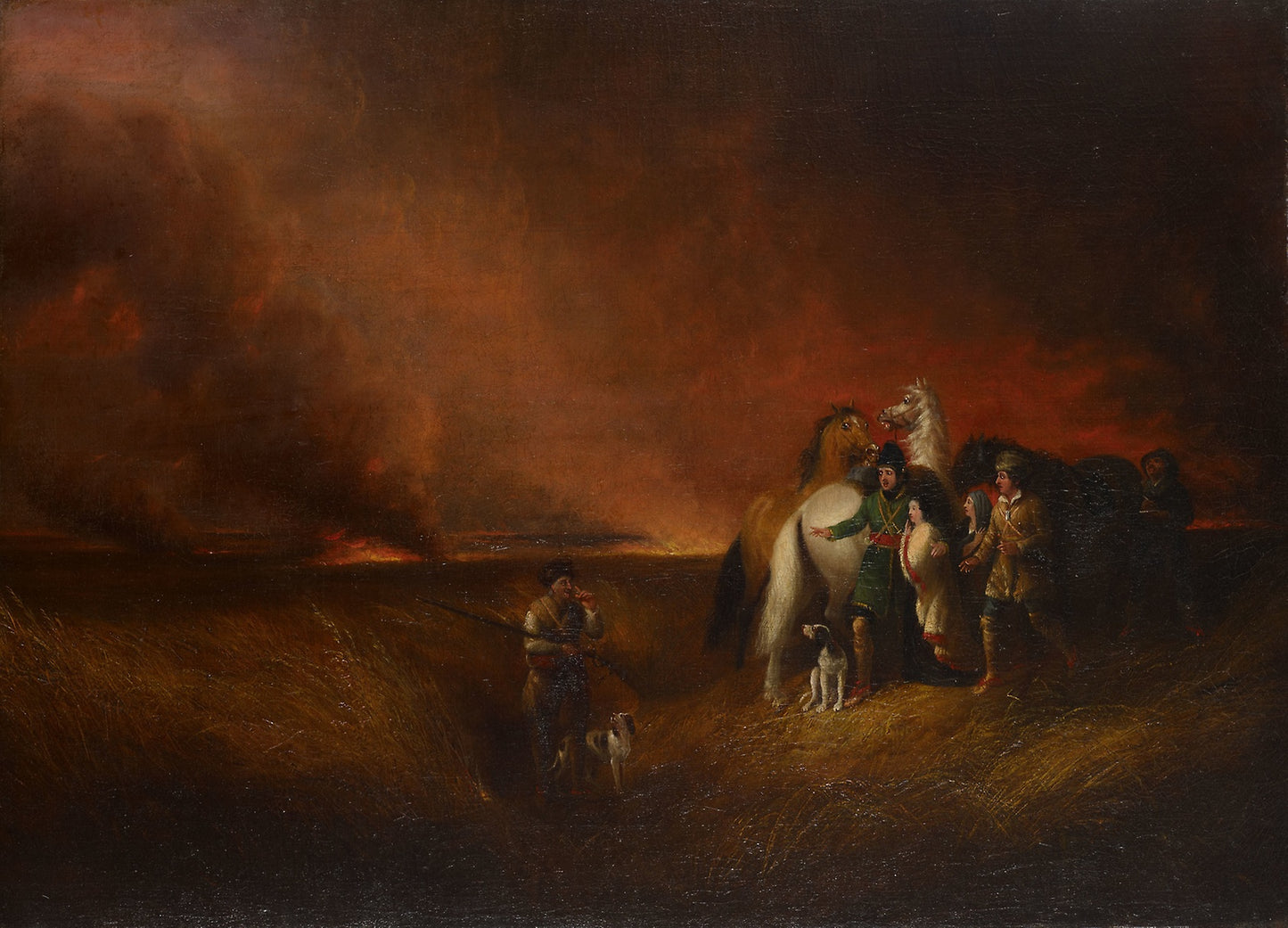 The Prairie on Fire -  Alvan Fisher,  Poster Print Wall Art