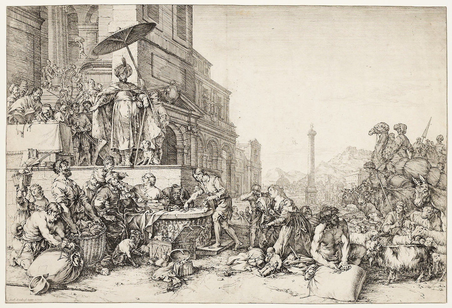 Joseph Distributing Grain to Egypt -  Bartholomeus Breenbergh,  Poster Print Wall Art