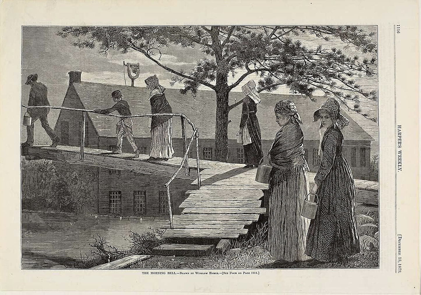 The Morning Bell -  Winslow Homer (American, 1836-1910),  Poster Print Wall Art