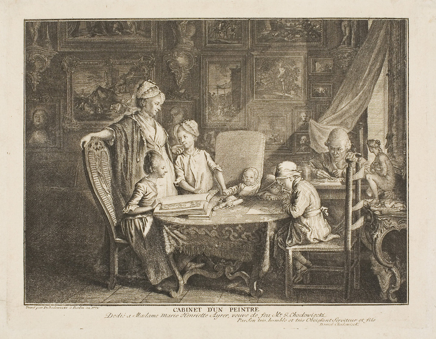 The Artist and his Family -  Daniel Nikolaus Chodowiecki,  Poster Print Wall Art
