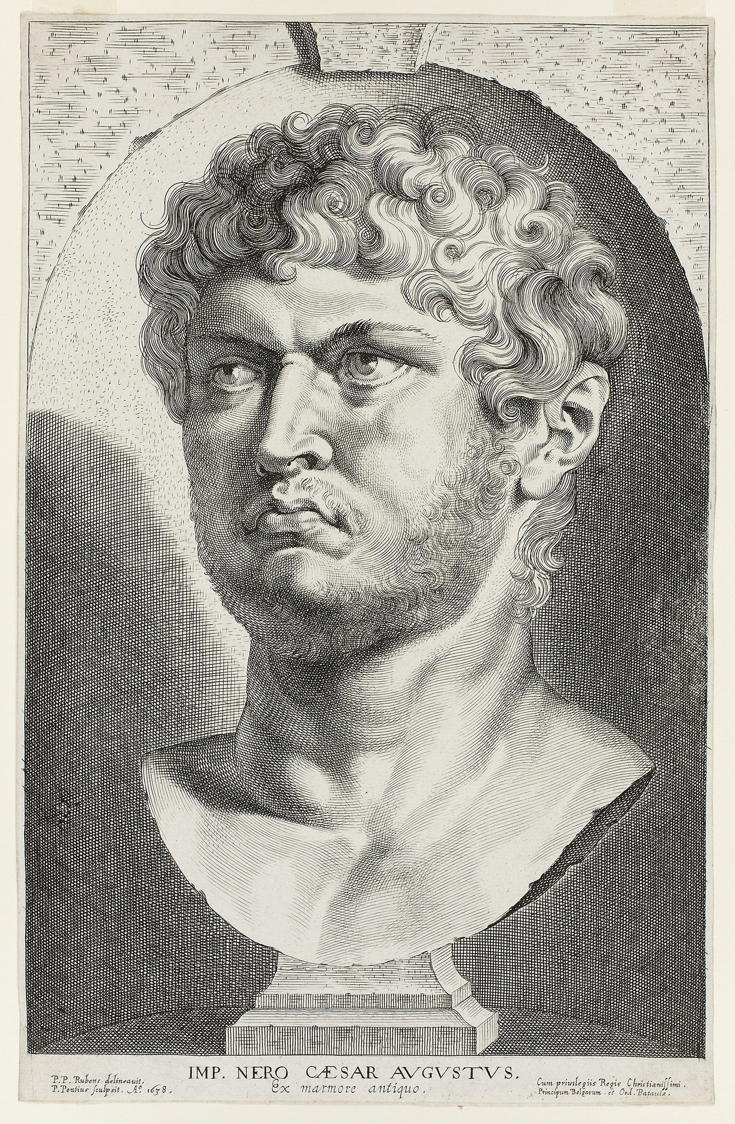Nero (54-68 A.D.) -  Paulus Pontius (Flemish, 1603-1658),  Poster Print Wall Art