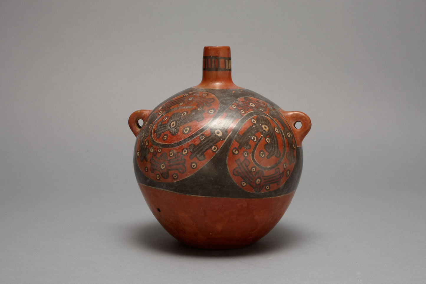 Globular Jar with Repeated Abstract Motifs in Sprial Design -  Tiwanaku-Wari,  Poster Print Wall Art
