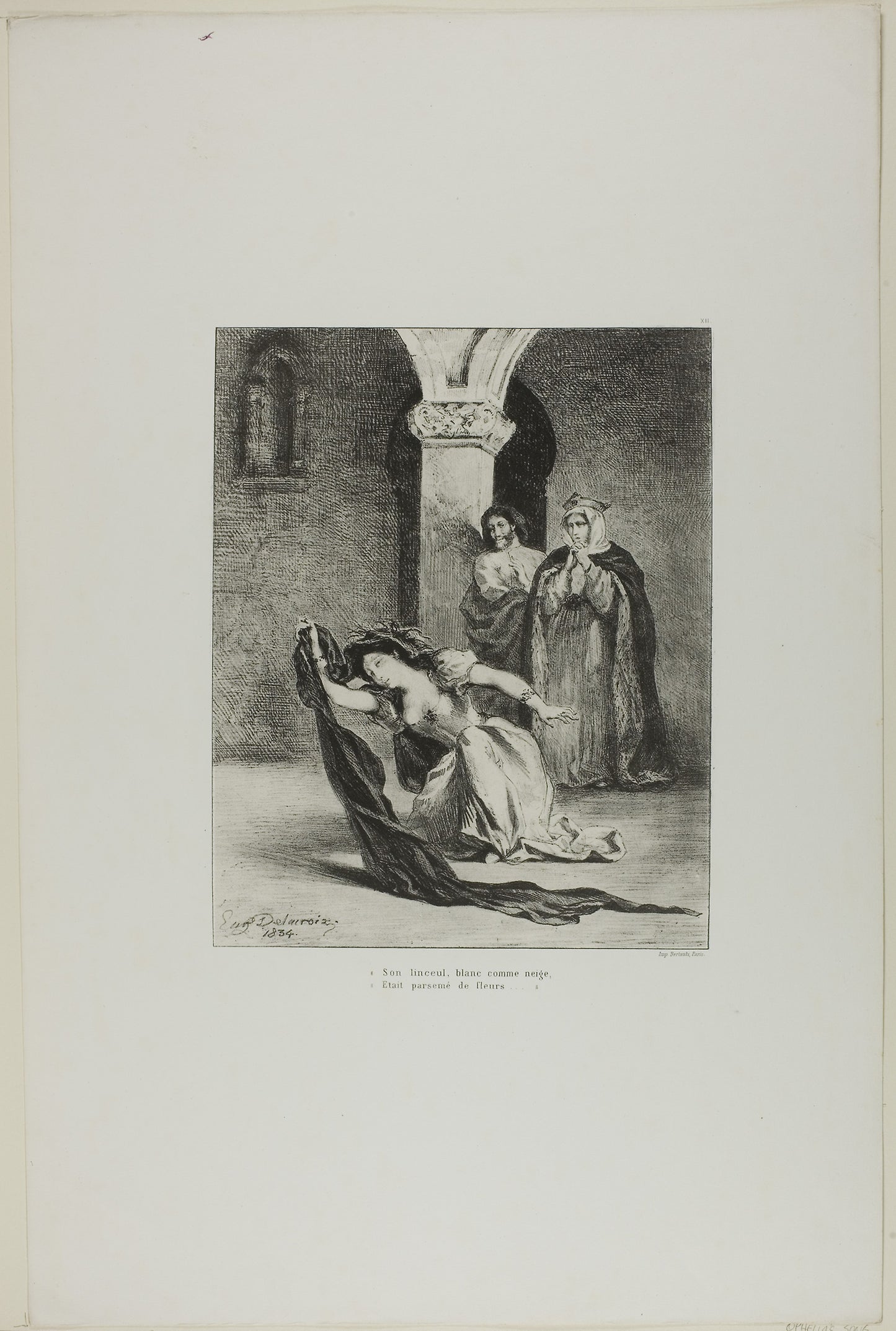Ophelia's Song, plate 12 from Hamlet -  Eugène Delacroix,  Poster Print Wall Art