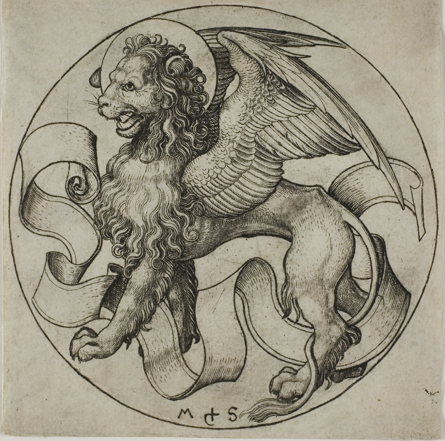 The Lion of Saint Mark -  Martin Schongauer,  Poster Print Wall Art