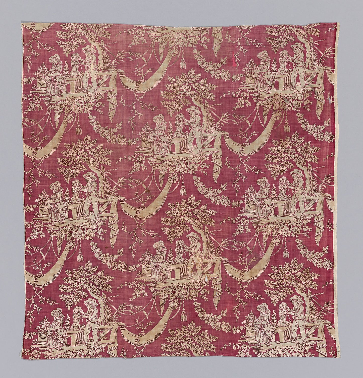 Children and Pets (Furnishing Fabric) -  France, Normandie,  Poster Print Wall Art