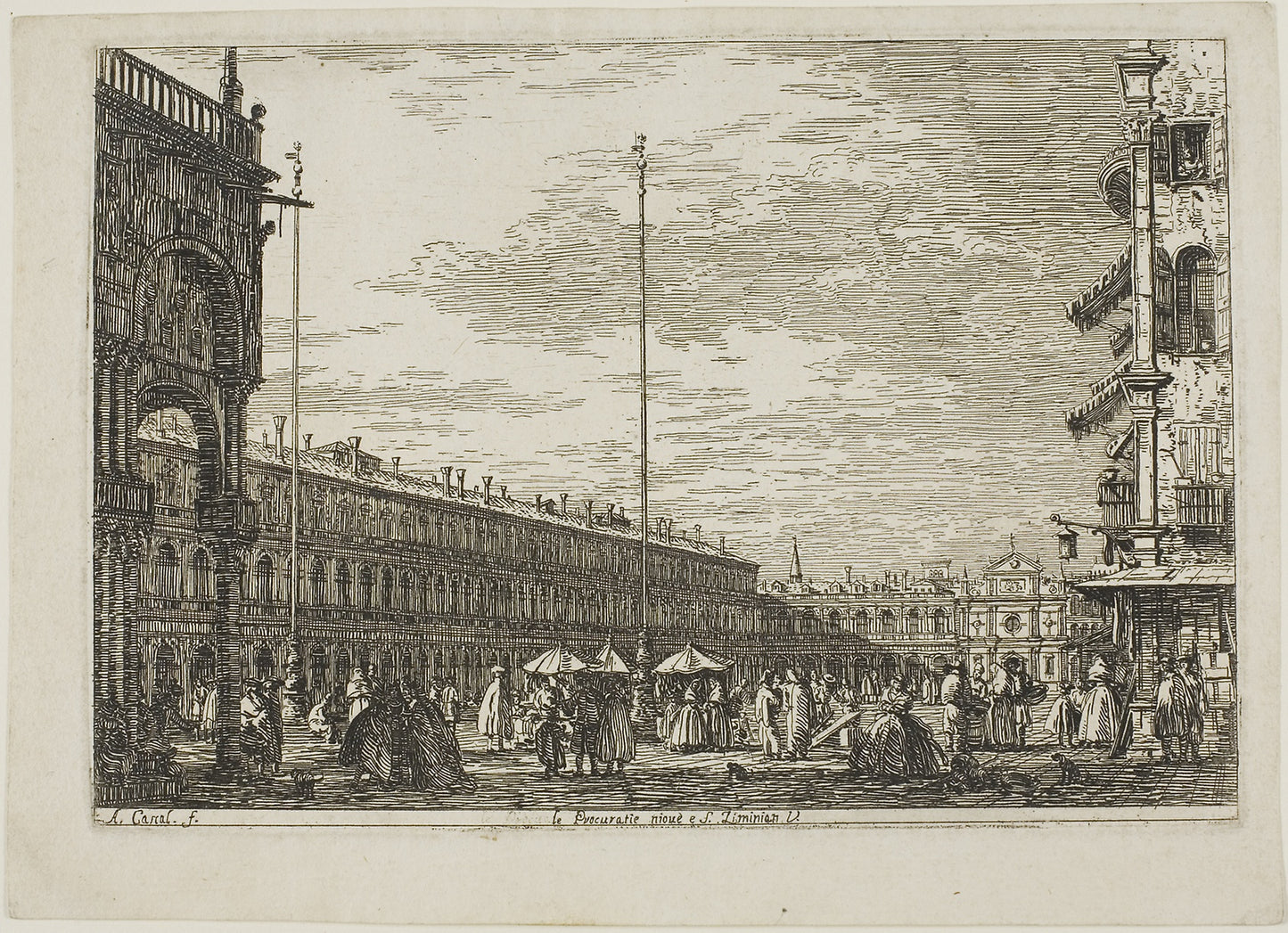 le Procuratie niove e S. Ziminian V., from Vedute -  Canaletto,  Poster Print Wall Art
