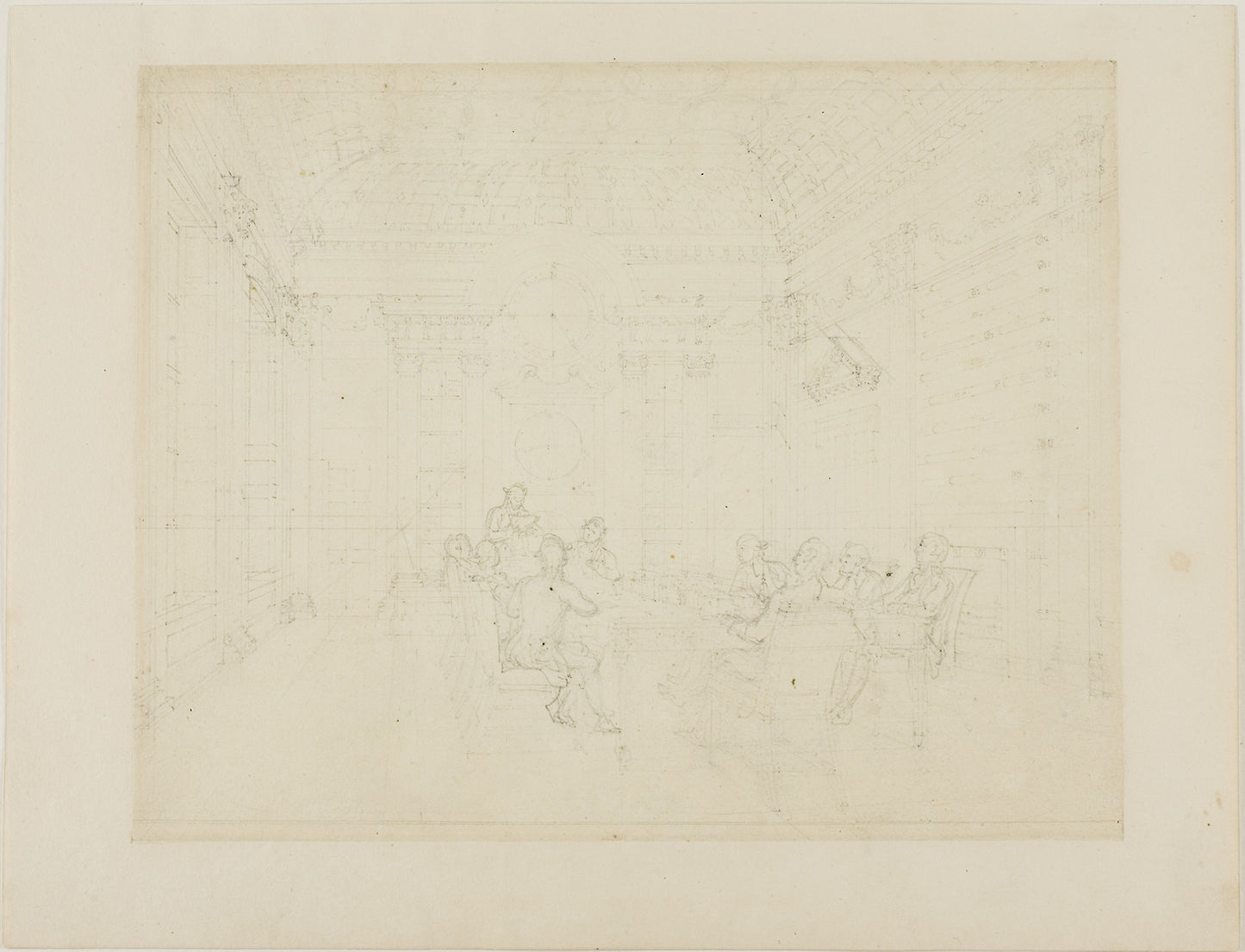 Study for Board Room of the Admiralty, from Microcosm of London -  Augustus Charles Pugin (English, born France, 1762-1832),  Poster Print Wall Art