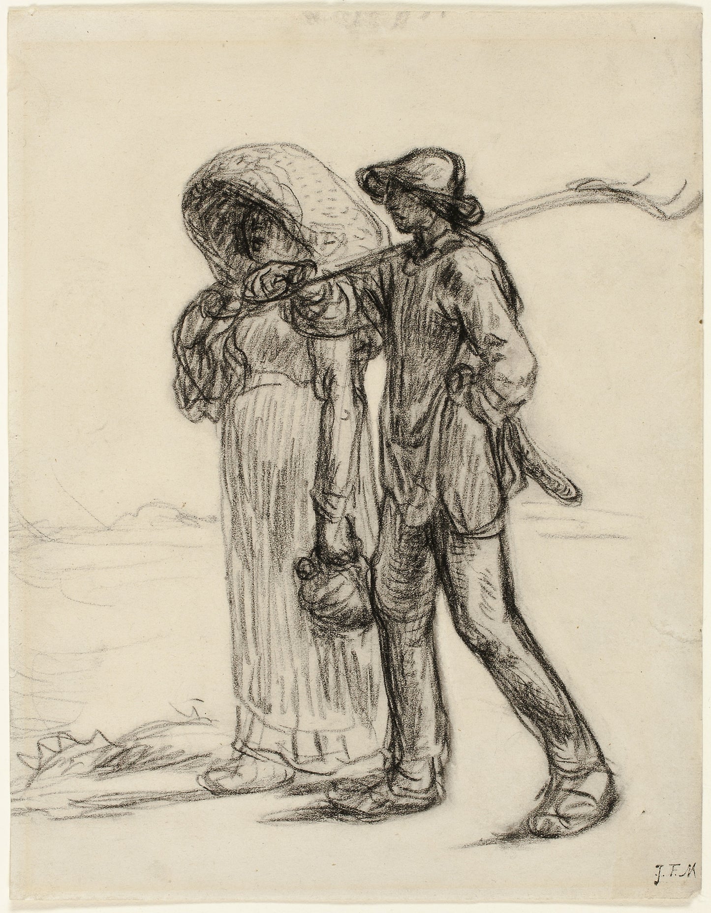 Peasants Going to Work -  Jean François Millet,  Poster Print Wall Art