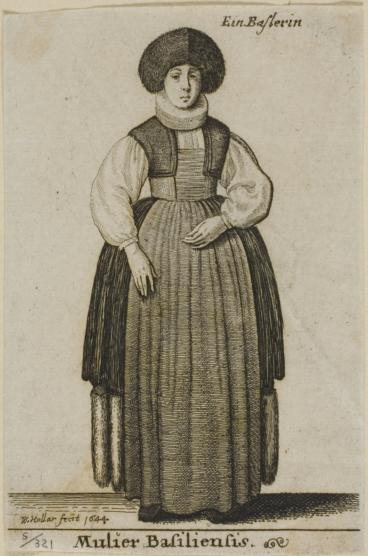 Woman of Basel -  Wenceslaus Hollar,  Poster Print Wall Art