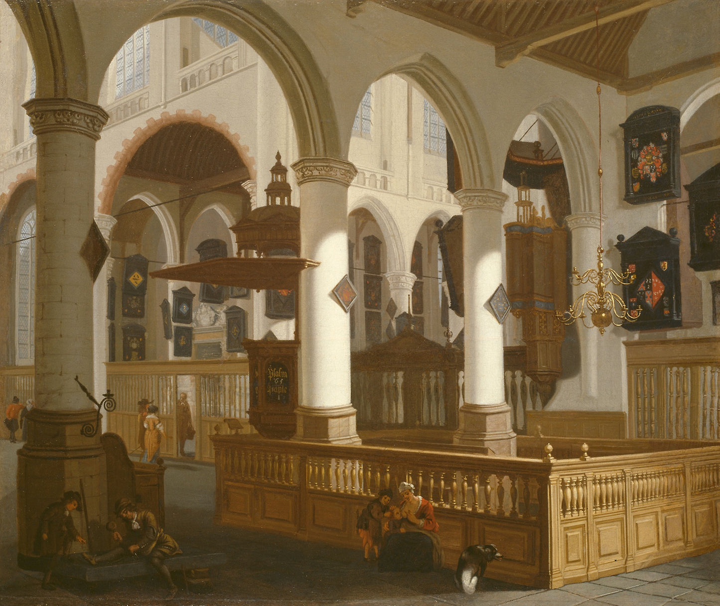 The Oude Kerk, Delft -  Cornelis de Man,  Poster Print Wall Art
