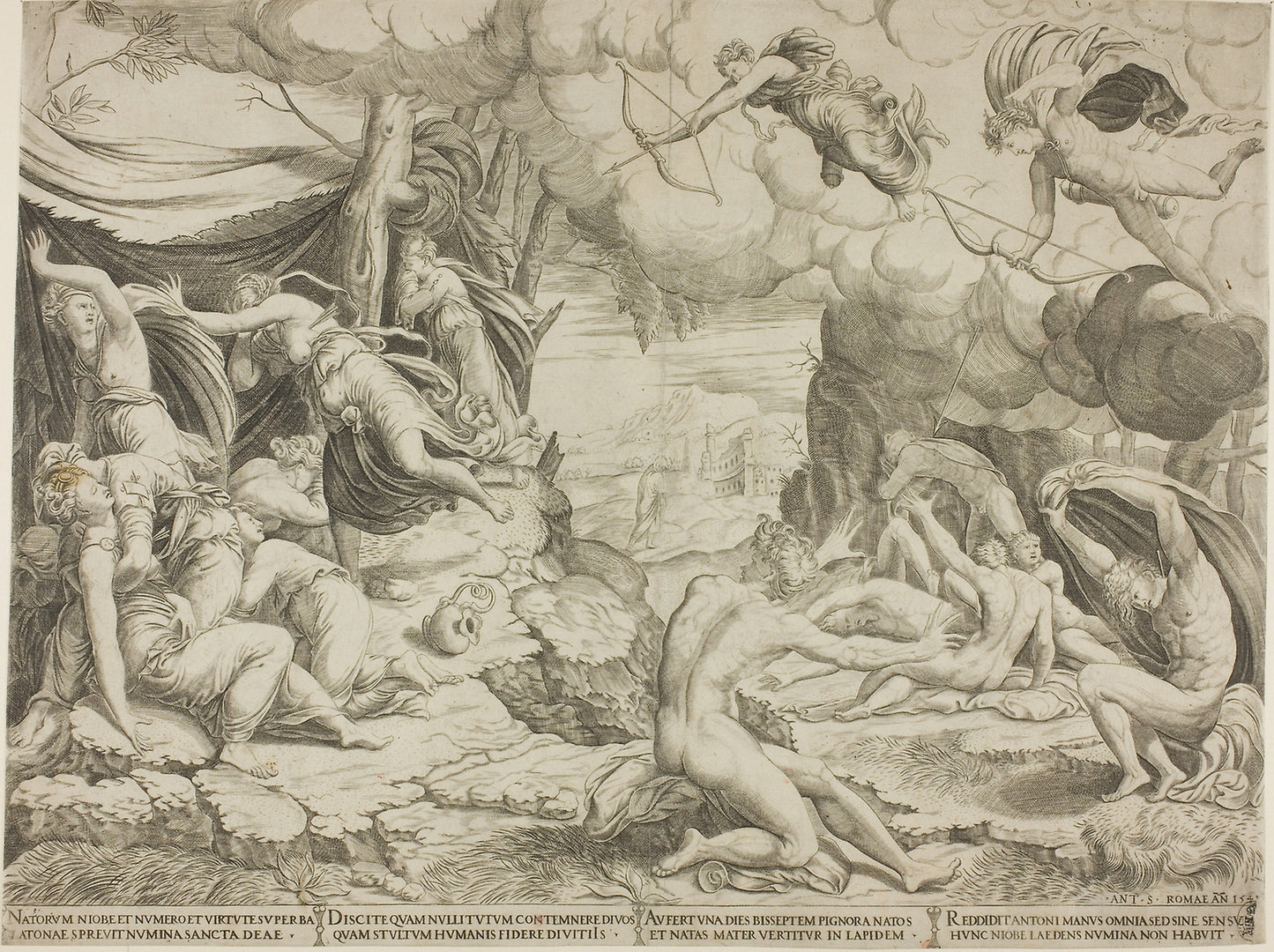 The Death of the Children of Niobe -  School of Marcantonio Raimondi,  Poster Print Wall Art