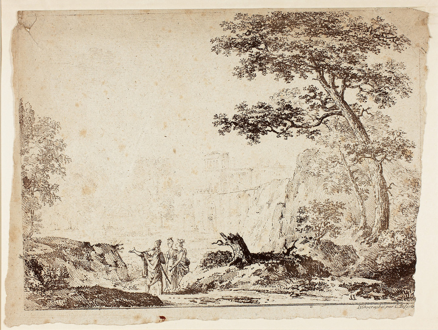 Roman Landscape -  Ferdinand (French, 19th century),  Poster Print Wall Art