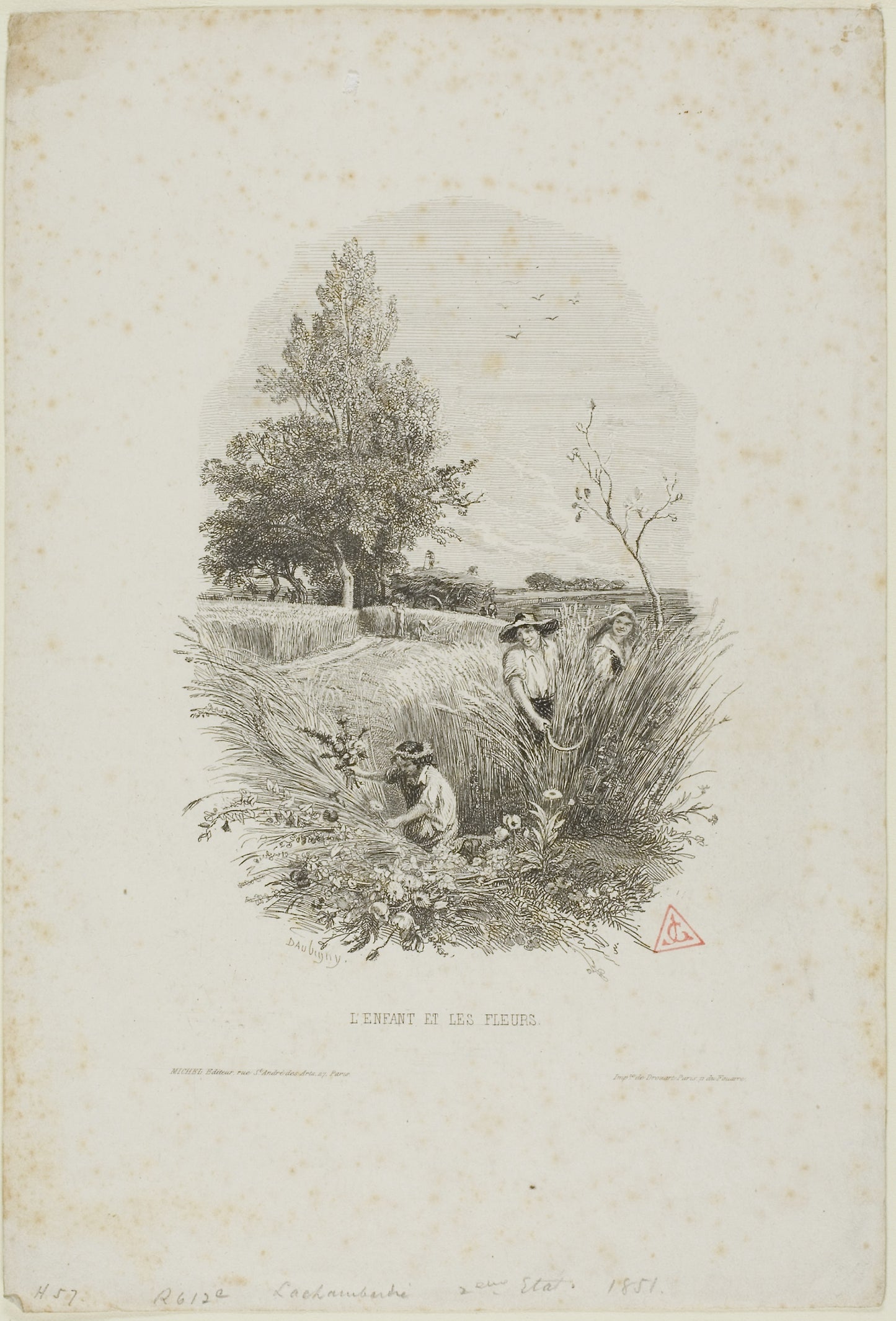 The Child and the Flowers -  Charles François Daubigny,  Poster Print Wall Art