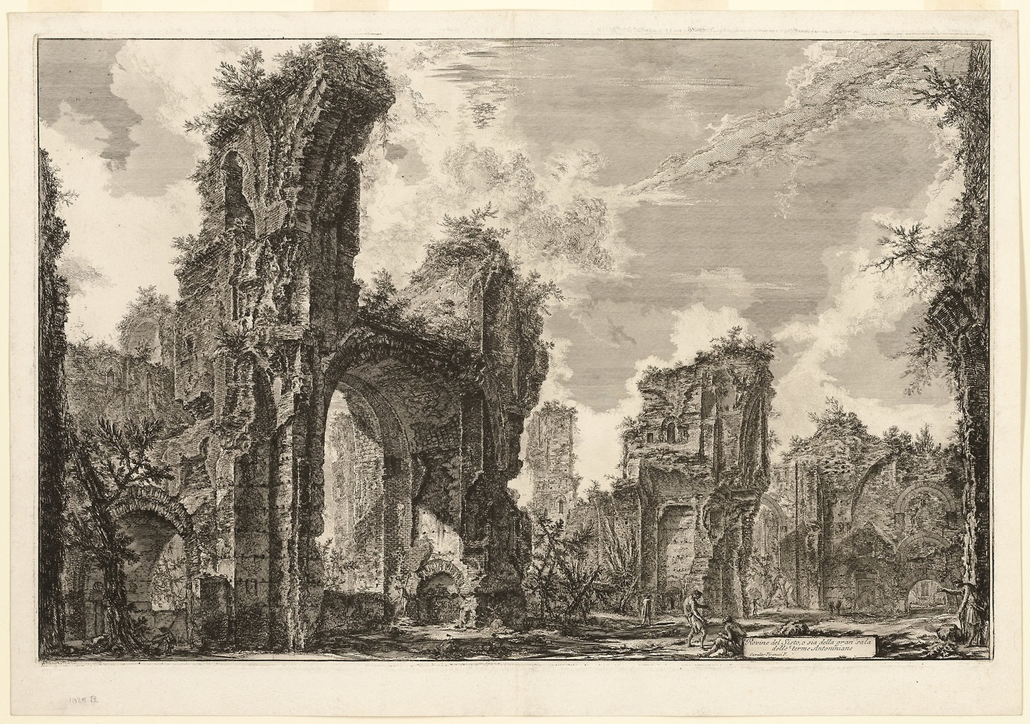 Ruins of the Xystus [a long open portico used for athletic exercises], the central hall of the Antonine Baths [The Baths of Caracalla], from Views of Rome -  Giovanni Battista Piranesi,  Poster Print Wall Art
