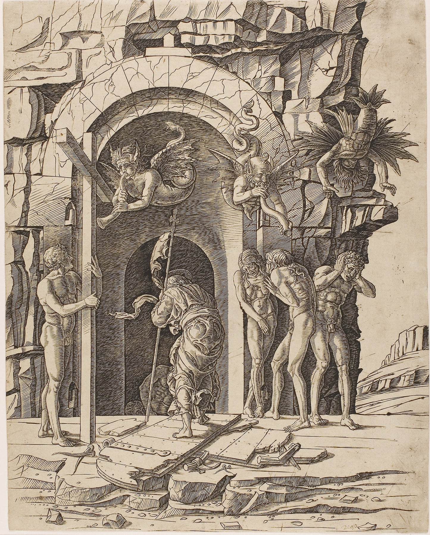 Descent into Limbo -  School of Andrea Mantegna,  Poster Print Wall Art