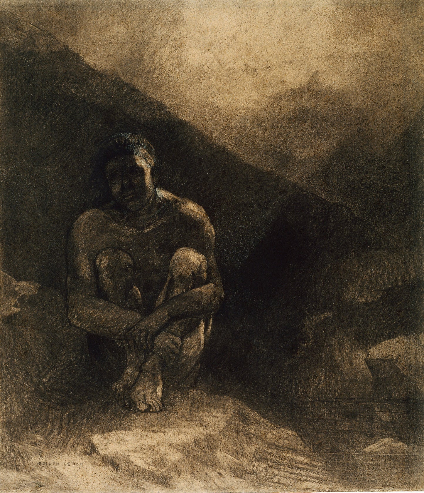 Primitive Man -  Odilon Redon,  Poster Print Wall Art