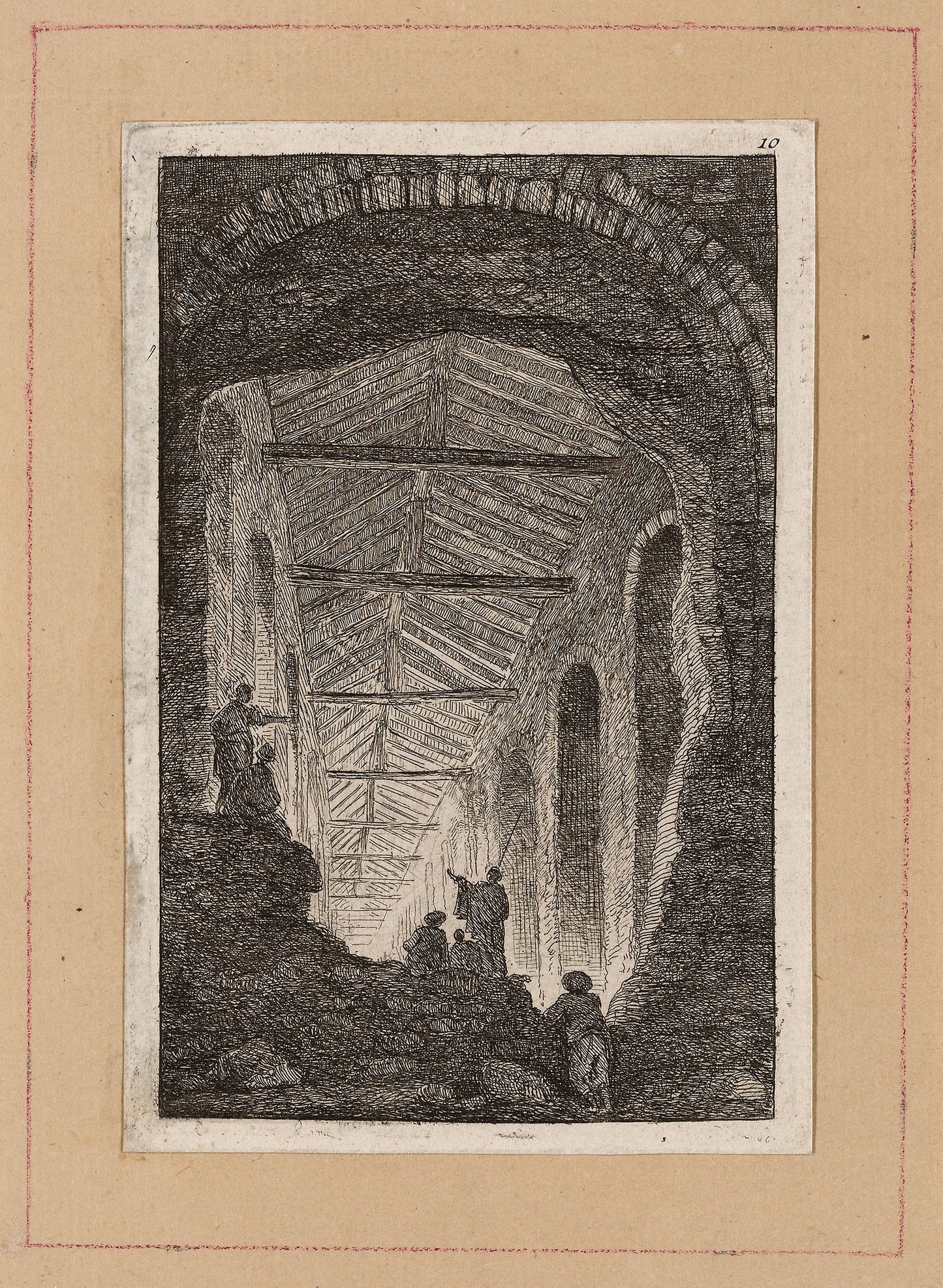 Plate Ten from Evenings in Rome -  Hubert Robert ,  Poster Print Wall Art