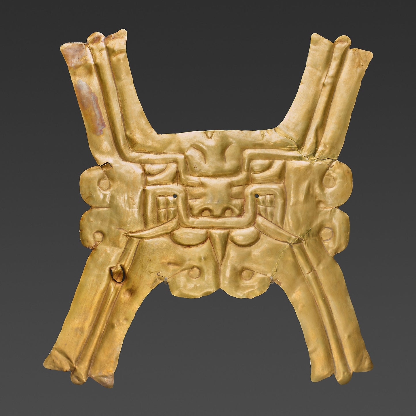 Gold Pectoral with Zoomorphic Face -  Chavín,  Poster Print Wall Art