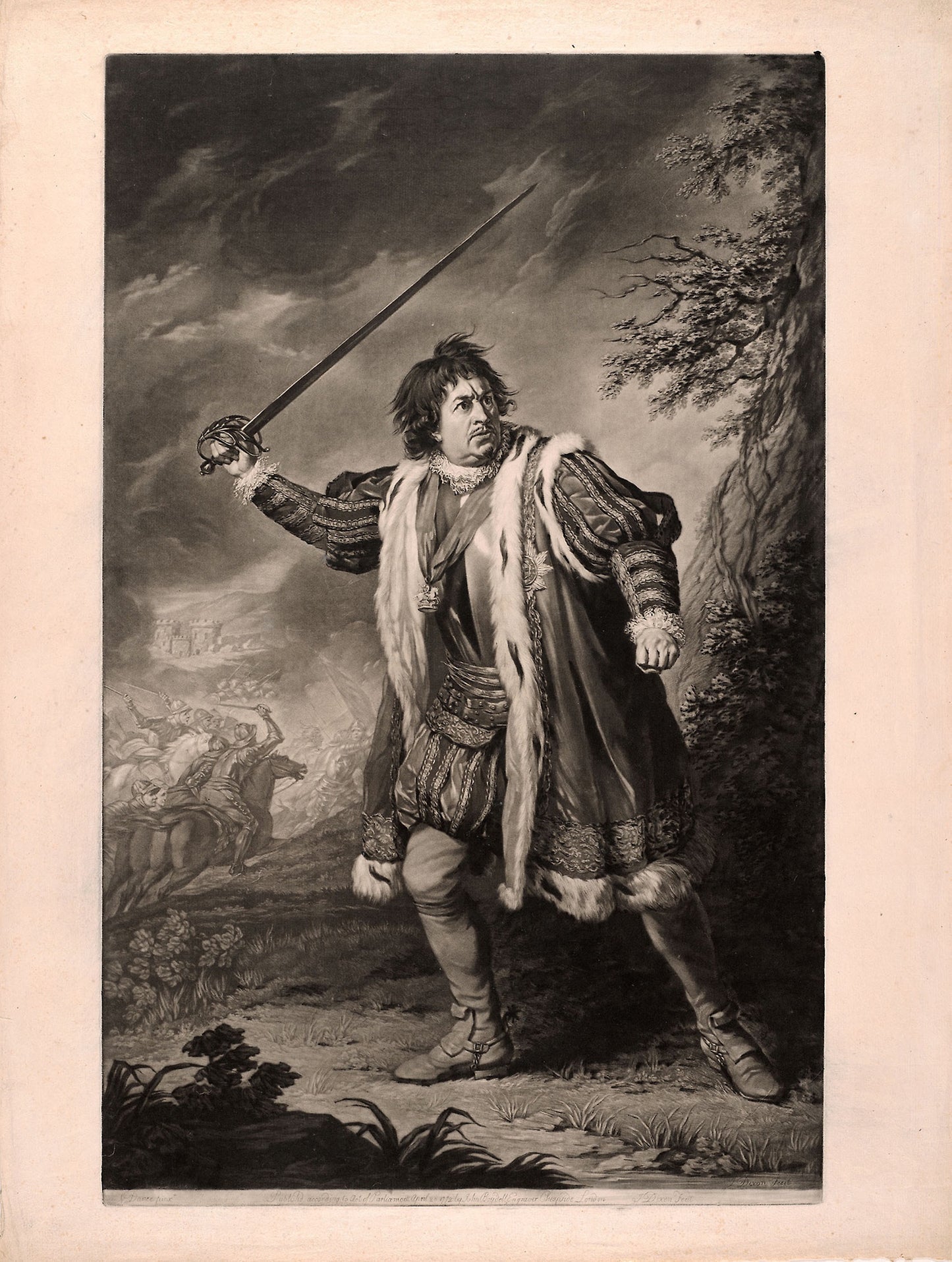 Mr. Garrick in "Richard the Third" -  John Dixon (English, born Ireland, c. 1730-1804),  Poster Print Wall Art